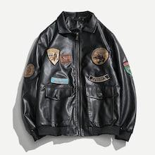 Romwe Men Patched & Pocket Detail Pu Jacket