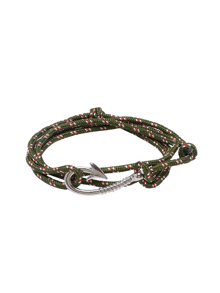 Romwe Hooks Army Green Braided Bracelet