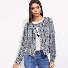Romwe Frayed Trim Button Coat