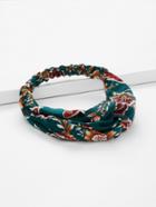 Romwe Twist Design Flower Print Headband