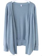 Romwe Seafoam Asymmetrical Ruched Cardigan