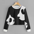 Romwe Panda Print Sweatshirt