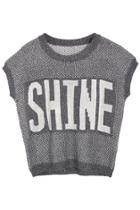 Romwe Shine Print Silvery Jumper
