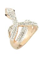 Romwe Gold Diamond Snake Ring