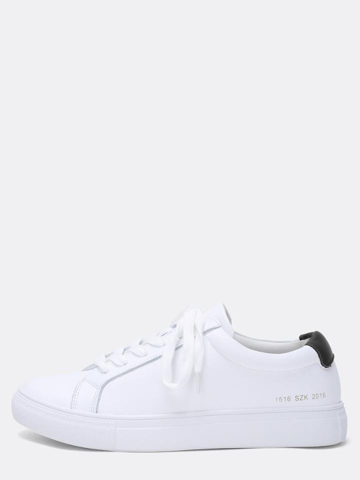 Romwe Contrast Black Heel Panel Sneakers