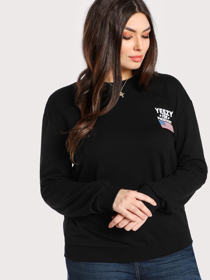 Romwe Graphic Print Pullover