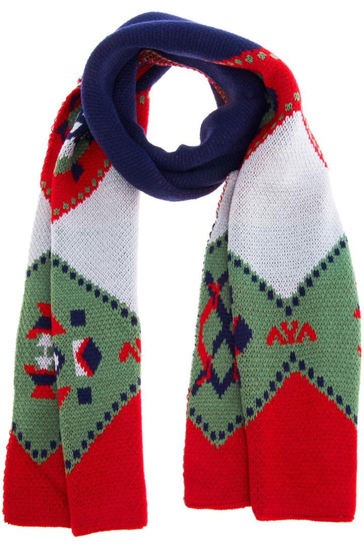 Romwe Romwe Multicolor Geometric Pattern Knitted Scarf