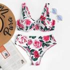 Romwe Random Floral Underwire Top With High Waist Bikini