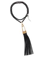Romwe Gold Hollow Triangle Tassel Pendant Necklace
