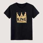 Romwe Guys Letter And Imperial Crown Print Tee