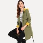 Romwe Embroidered Bee Roll Up Sleeve Coat