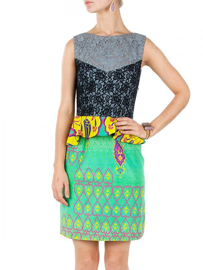 Romwe Multicolor Round Neck Sleeveless Floral Print Dress