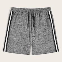 Romwe Guys Striped Tape Marled Shorts