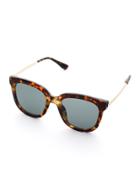 Romwe Leopard Design Square Sunglasses