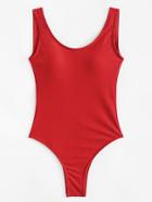 Romwe Square Neck One-piece Swimwear