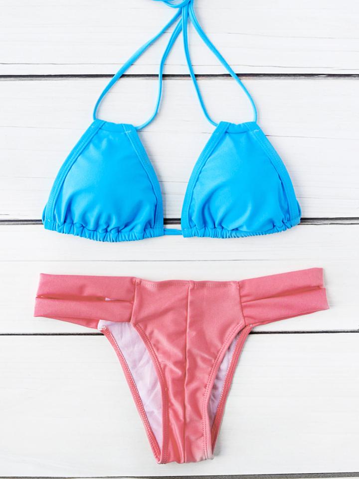 Romwe Ladder Cutout Mix & Match Bikini Set