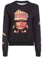 Romwe Round Neck Robot Print Sweatshirt