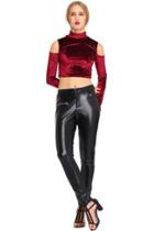 Romwe Romwe Black Moto Pu Pants