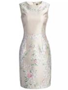 Romwe Apricot Round Neck Sleeveless Floral Print Dress