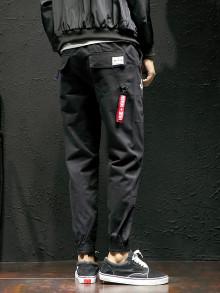 Romwe Men Label Back Elastic Foot Close Skinny Pants