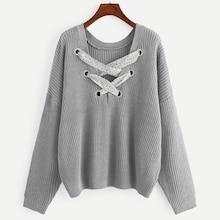 Romwe Grommet Crisscross Back Jumper