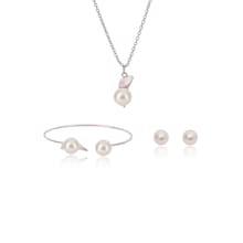Romwe Fox Pearl Necklace & Bracelet & Earrings