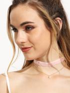 Romwe Two-layer Pearl Pendant Choker Necklace