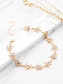 Romwe Rhinestone Embellished Star Design Choker