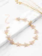 Romwe Rhinestone Embellished Star Design Choker