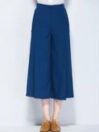 Romwe High Waist Wide Leg Blue Pant