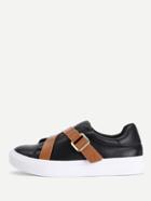 Romwe Contrast Buckle Pu Trainers