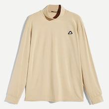 Romwe Guys Mock-neck Patched Detail Pullover