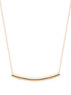 Romwe Gold Plated Curved Bar Pendant Necklace