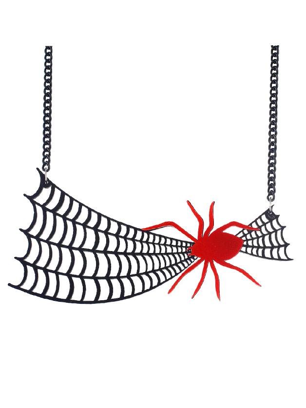 Romwe Cobweb Spider Necklace
