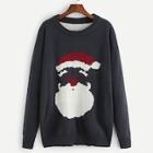 Romwe Men Christmas Santa Claus Print Jumper