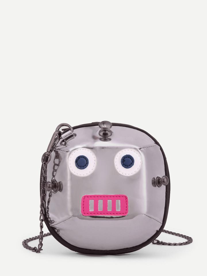 Romwe Cartoon Design Pu Cross Body Chain Bag