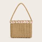 Romwe Flower Decor Straw Tote Bag