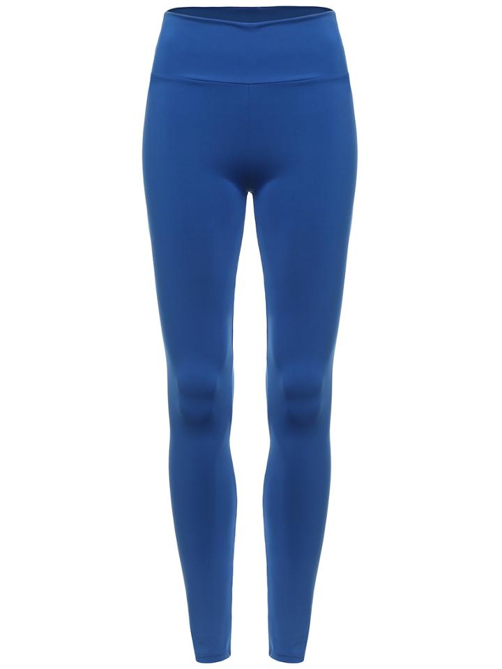 Romwe Elastic Waist Slim Blue Leggings