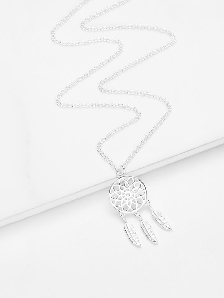 Romwe Dreamcatcher Pendant Chain Necklace