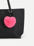 Romwe Heart Shaped Faux Fur Bag Accessories