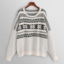 Romwe Plus Christmas Drop Shoulder Jumper