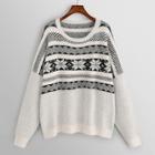 Romwe Plus Christmas Drop Shoulder Jumper