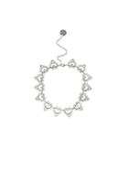 Romwe Ancient Silver Pierced Heart Choker Necklace
