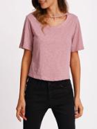 Romwe Cut Out Pink T-shirt