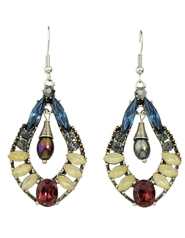 Romwe Beige Big Dangle Drop Earrings
