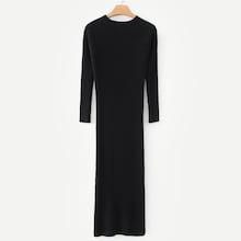 Romwe Raglan Sleeve Rib Knit Sweater Dress