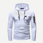 Romwe Men Zipper Decorated Hooded Sweatshirt