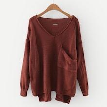 Romwe Drop Shoulder Dip Hem Pullover