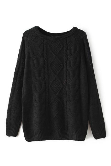 Romwe Twisted Sheer Black Jumper
