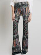 Romwe Elastic Waist Printed Bell Pants